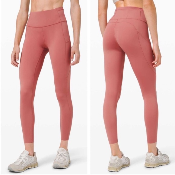 Lululemon Fast and Free High Rise Tight Leggings 25" *Cool Cherry Tint Size 6 - Picture 1 of 6
